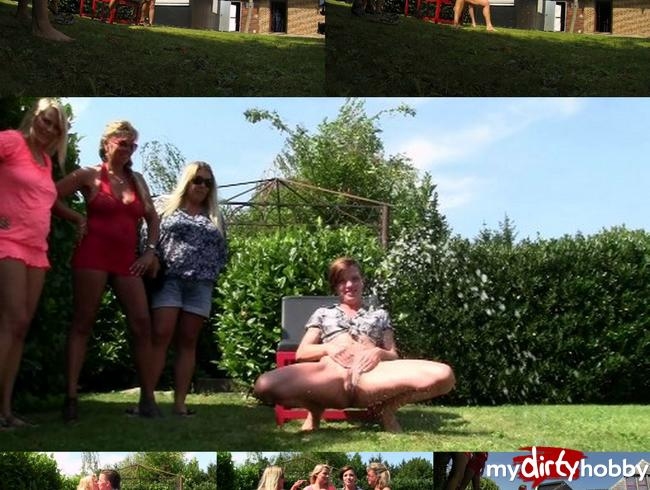 Weitpisscontext!! 4 Girls pissen um die Wette!!