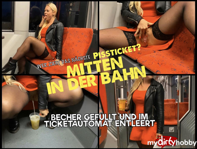 Mitten in der Bahn - Becher befüllt und im Ticketautomaten entleert - wer zieht das nächste Ticket?