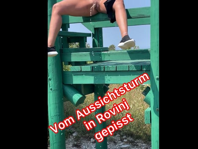 Vom Aussichtsturm auf die Blumen gepisst